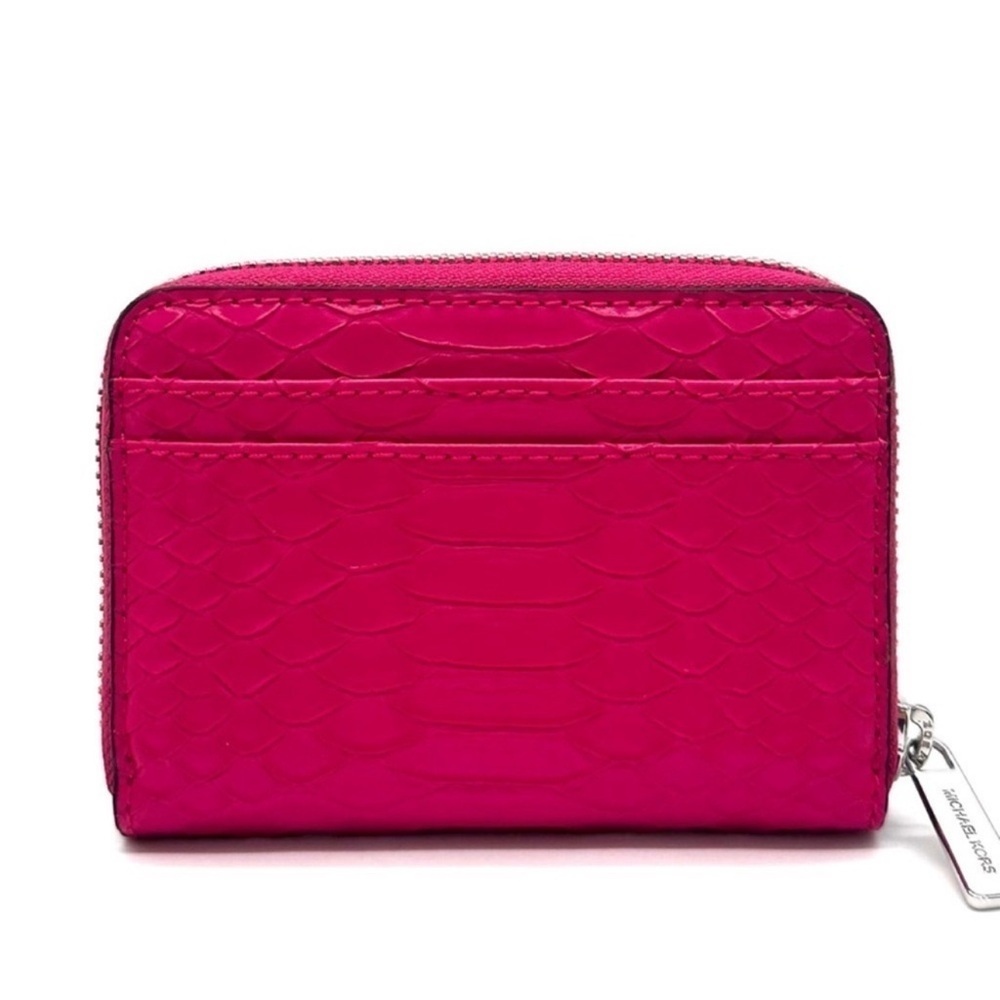 Michael Kors Medium ZA Card Case Wallet Electric Pink Multi - Picture 6 of 9